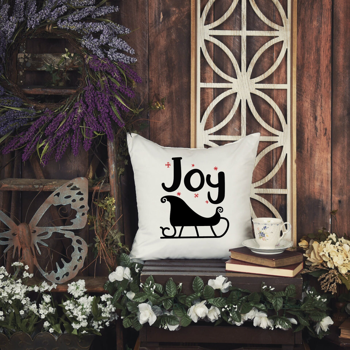 Joy Christmas Decorative Pillow, Joy Lumbar Pillow, Christmas Throw Pillow, Christmas Decorations, Noel Decor, Xmas Decor, Christmas Gift - Arria Home