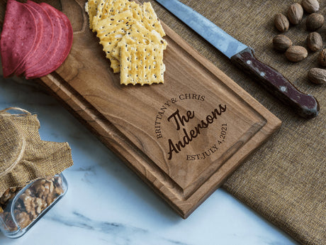 Charcuterie Board Personalized, Custom Cutting Board, Engraved Serving Board, Cheese Board Custom, Anniversary Gift, Wedding Gift, Christmas - Arria Home