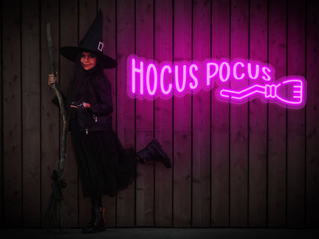 Custom Hoccus Pocus Helloween Neon Sign, Halloween Lights, Halloween Decorations, Fall Decor Light, Led Neon Sign, Fall Outdoor Light Up - Arria Home