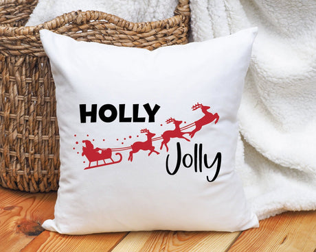 Santa Sleigh Decor Pillow, Christmas Decor, Christmas Pillow, Holly Jolly Sleigh Pillow, Xmas Lumbar Pillow, Noel Throw Pillow, Christmas - Arria Home