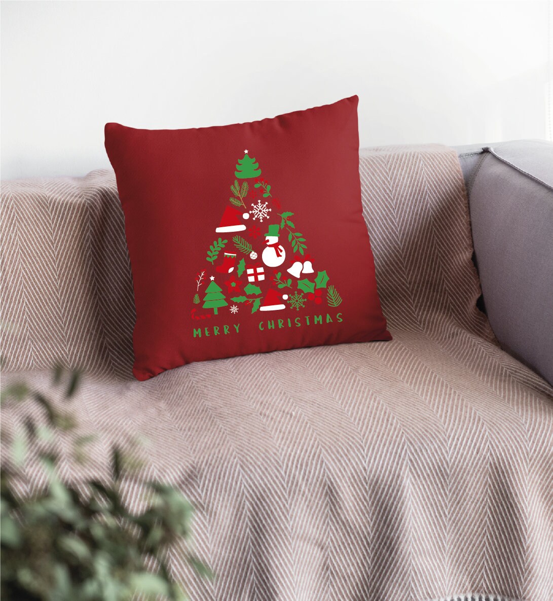 Christmas Tree Pillow, Christmas Pillow, Christmas Decor, Merry Christmas, Noel Lumbar Pillow, Xmas Throw Pillow, Christmas Personalize Gift - Arria Home