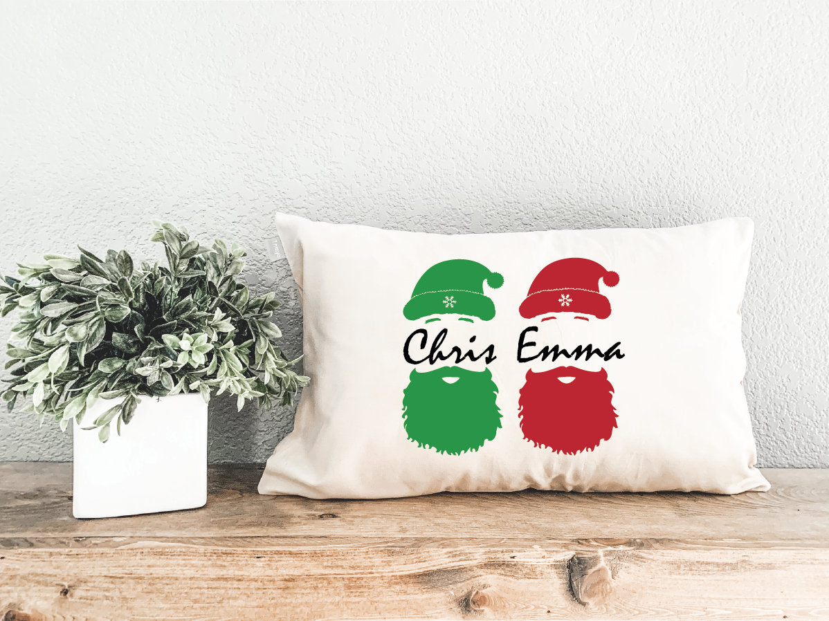 Christmas Name Pillow, Santa Name Christmas Decor, Christmas Pillow Cover, Grandma Gift, Grandchildren Name Pillow, Gift for Grandma, Xmas - Arria Home