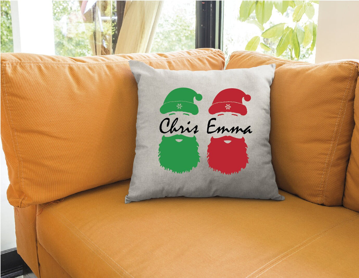 Christmas Name Pillow, Santa Name Christmas Decor, Christmas Pillow Cover, Grandma Gift, Grandchildren Name Pillow, Gift for Grandma, Xmas - Arria Home