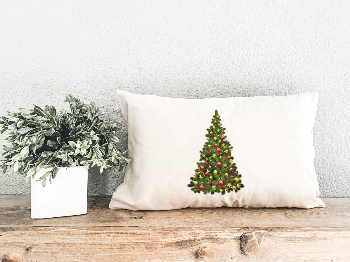 Christmas Tree Noel Pillow Cover, Christmas Decor, Christmas Gift, Xmas Lumbar Pillow, Noel Throw Pillow, Farmhouse Decor, Christmas Cushion - Arria Home