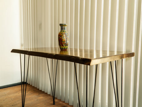 Live Edge Walnut Wooden Table, Kitchen Dining Table, Live Edge Desk, Wooden Desk, Writing Desk, Rustic Wood Table, Wood Counter, Decoration - Arria Home