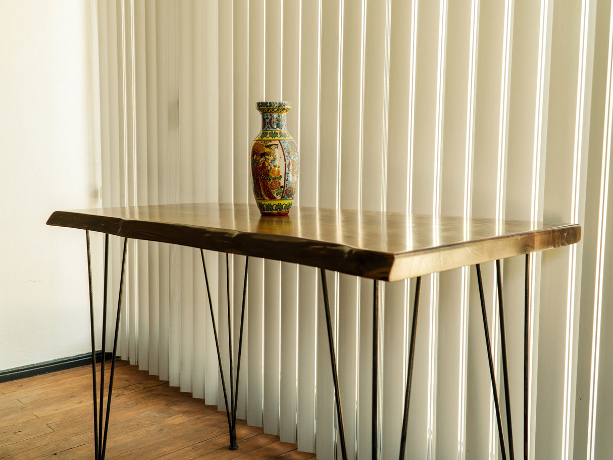 Solid Walnut Wooden Table, Custom Handmade Walnut Table, Live Edge Table, Wooden Kitchen Table, Farmhouse Decor, Dining Room Furniture - Arria Home