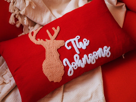 Personalized Christmas Grandma Embroidered Pillow, Custom Grandma Gift, Custom Grandkid Names Christmas Gift, Xmas Gift for Nana, Decorative.