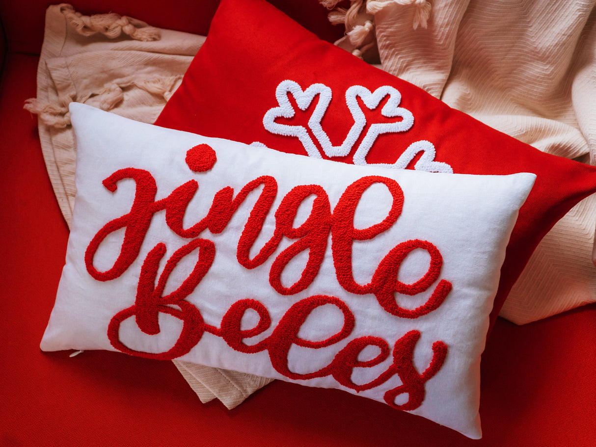 Christmas 2023, Personalized New Year Party Decor, Punch Needle Embroidered Pillow, Xmas Party Pillows, Jingle Bells, Christmas Decorations - Arria Home