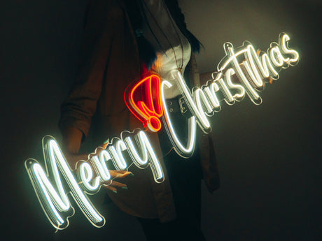 Ho Ho Ho Christmas Neon Sign, Battery Operated Led Neon Sign, Santa Claus Decor, Christmas Neon Light, Xmas Party Decorations, Wall Decor - Arria Home