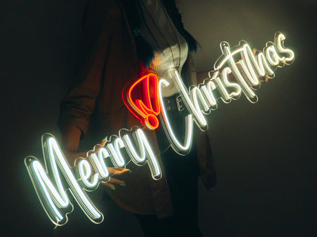 Holly Jolly Christmas Neon Sign, Custom Xmas Party Neon Light, Chrismtas Sign, Battery Operated Christmas Decor Led Neon Light, Bar Sign - Arria Home