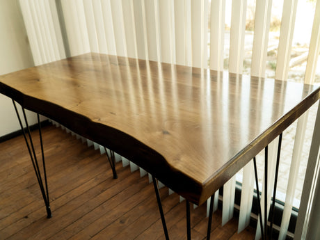 Live Edge Walnut Wooden Table, Kitchen Dining Table, Live Edge Desk, Wooden Desk, Writing Desk, Rustic Wood Table, Wood Counter, Decoration - Arria Home