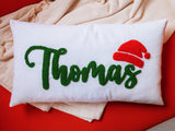 Personalized Christmas Name Embroidered Pillow, Christmas Gift, Gift for Grandchild, Custom Punch Needle Pillow, Christmas Bedroom Decor - Arria Home