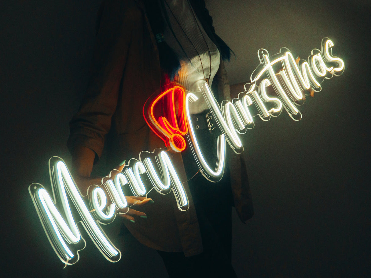 Merry Christmas Pine Tree Custom Neon Sign, Battery Operated Xmas Party Light, Winter Tree Noel Sign, Bar Sign, Christmas Eve Decorations - Arria Home