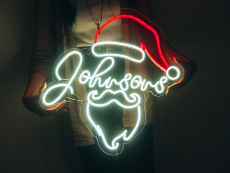 Christmas Night Holly Berry Custom Neon Sign, Battery Operated Christmas Neon Light, Xmas Bar Sign, Chrismtas Eve, Home Wall Decorations - Arria Home