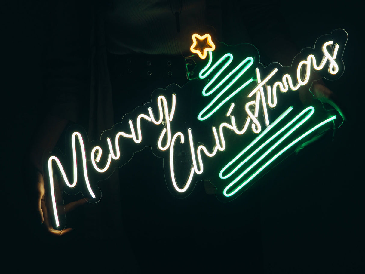 Holly Jolly Christmas Neon Sign, Custom Xmas Party Neon Light, Chrismtas Sign, Battery Operated Christmas Decor Led Neon Light, Bar Sign - Arria Home