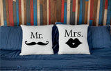 Custom Couple Mr Mrs Pillow, Personalized Pillow, Couple Bedding, Engagement Gift, Annivesary Gift, Gift for Wife, Wedding Gift, Pillow - Arria Home