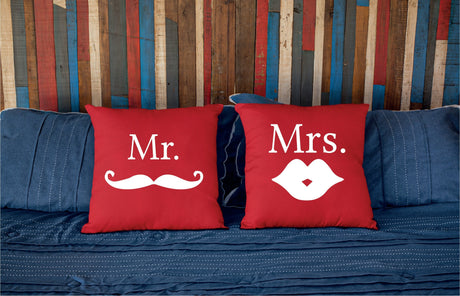 Custom Couple Mr Mrs Pillow, Personalized Pillow, Couple Bedding, Engagement Gift, Annivesary Gift, Gift for Wife, Wedding Gift, Pillow - Arria Home