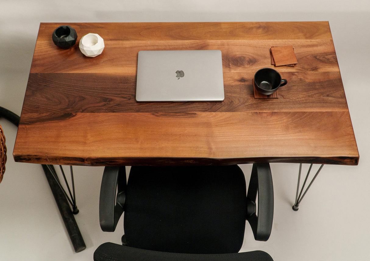 Live Edge Walnut Wooden Table, Kitchen Dining Table, Live Edge Desk, Wooden Desk, Writing Desk, Rustic Wood Table, Wood Counter, Decoration - Arria Home