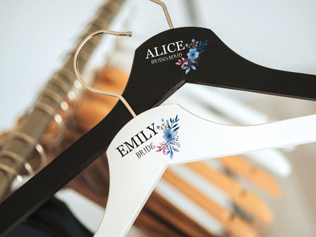 Custom Bridal Party Hangers, Bridesmaid Hangers, Personalized Bridal Party Robe Hanger, Bridal Party Gifts, Bridal Shower Dress Hangers - Arria Home