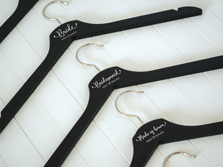 Custom Bridal Party Hangers, Bridesmaid Hangers, Personalized Bridal Party Robe Hanger, Bridal Party Gifts, Bridal Shower Dress Hangers - Arria Home