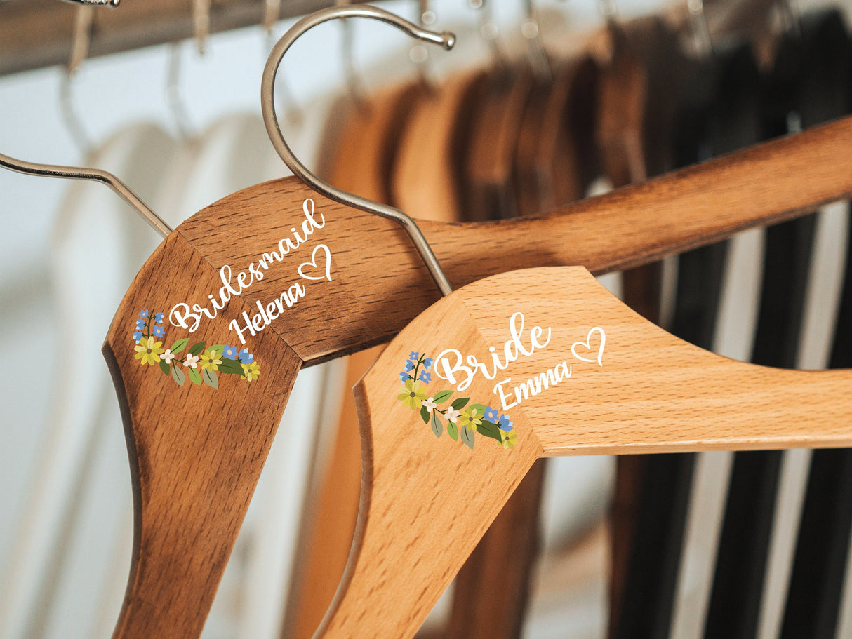 Personalized Wedding Couple Hangers, Mr and Mrs Hangers, Custom Wedding Hangers, Grooms Hangers, Bride Hangers, Bride and Groom Hanger Set - Arria Home