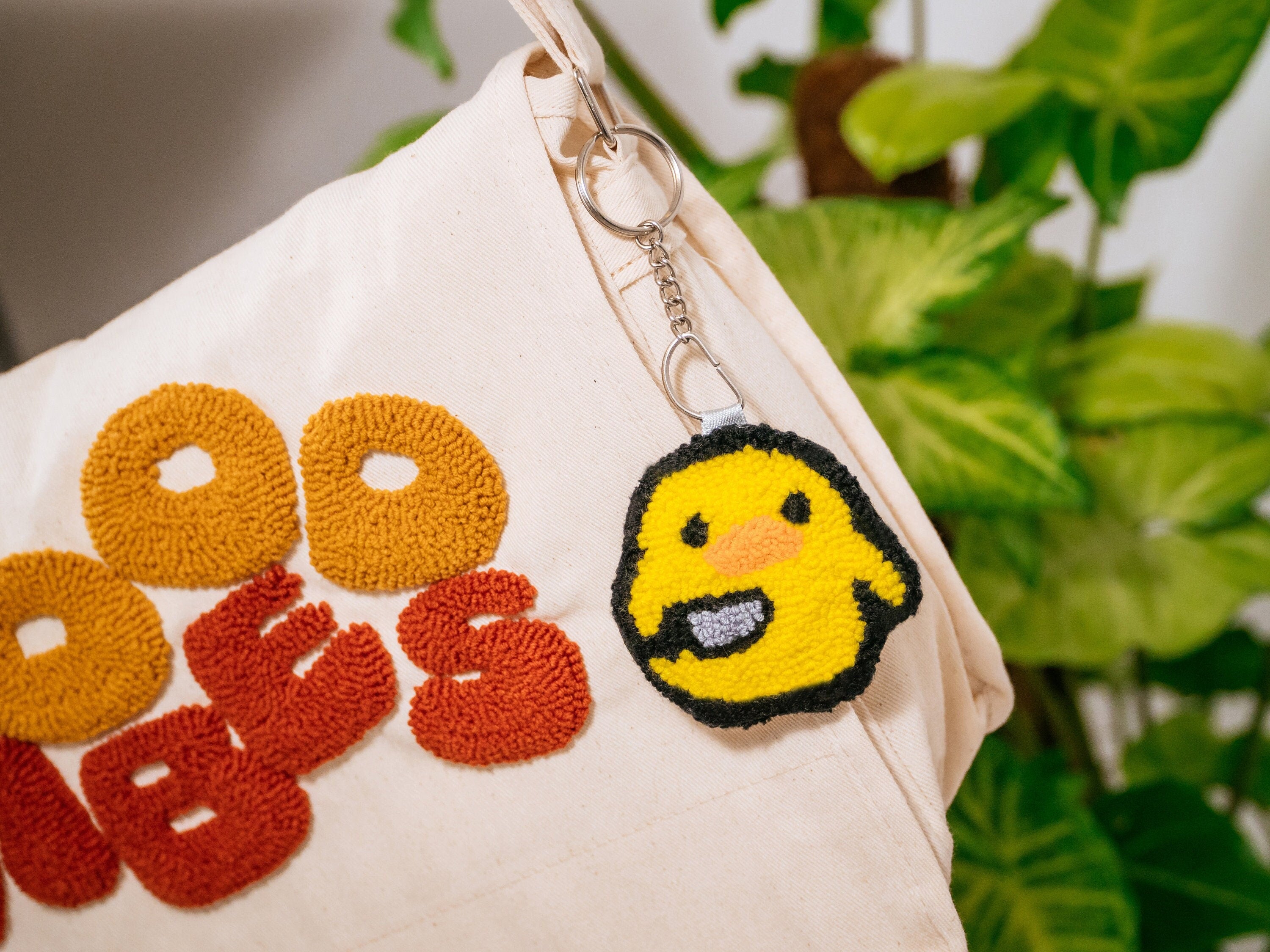 Punch Needle Embroidery Handmade Keychain, Cute Bag Charm, Y2k