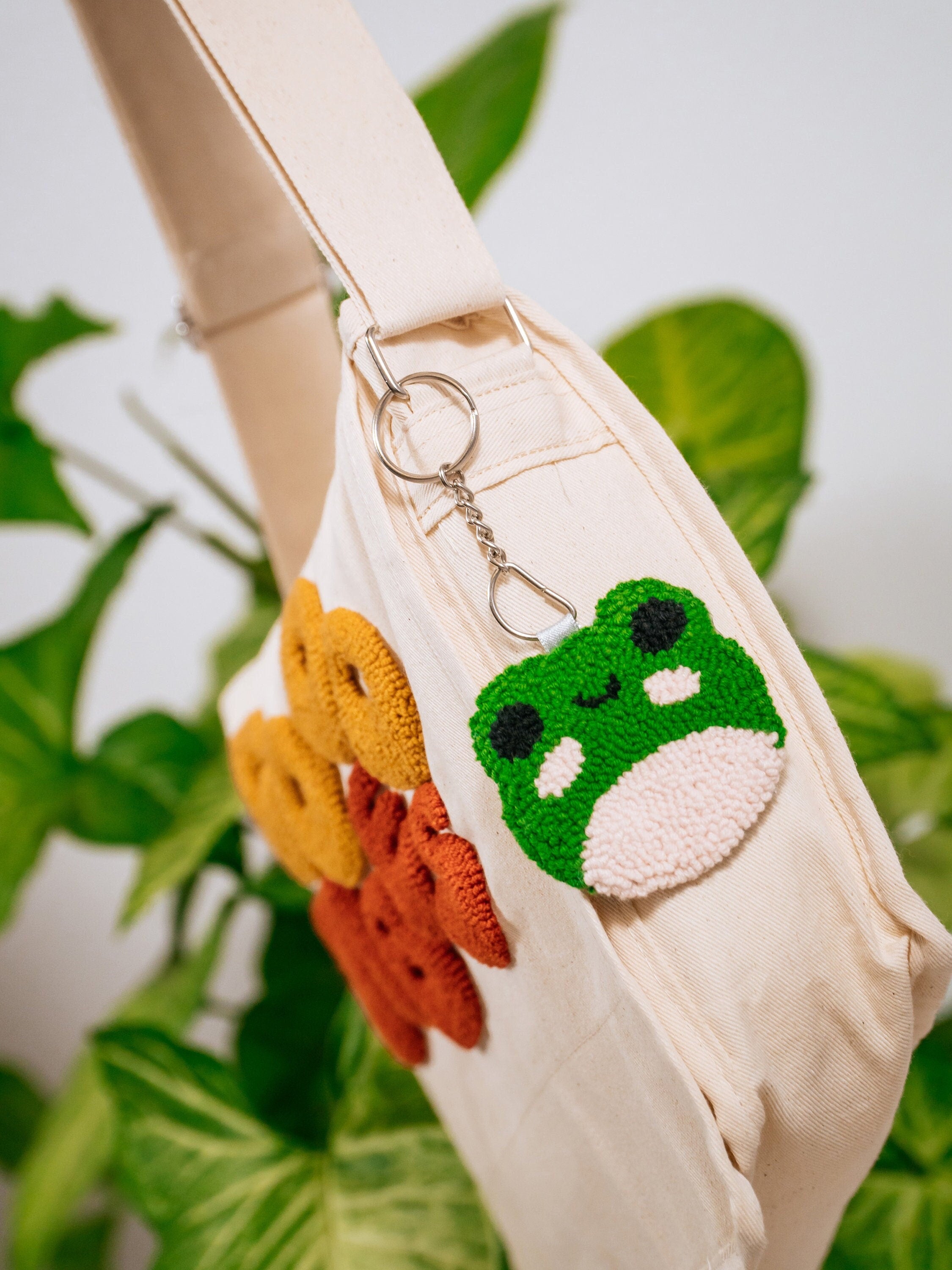 Punch Needle Embroidery Handmade Keychain, Cute Bag Charm, Y2k