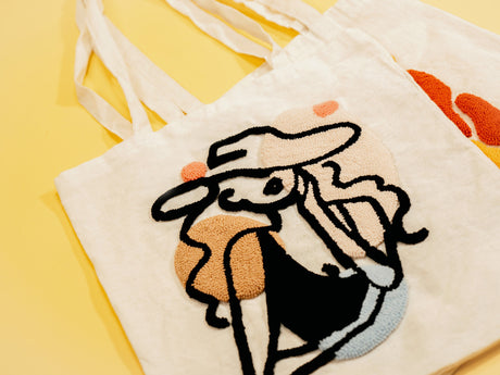 Personalized Embroidery Tote Bag, Summer Gift, Kid Name Punch Needle Canvas Bag, Monogramed Beach Bag for Kids, Canvas Bag, Shopping Bag - Arria Home