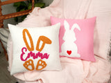 Personalized Bunny Punch Needle Pillow, Easter Rabbit, Spring Decorations, Easter Eggs, Happy Easter Gift Idea,Custom Embroidered Bunny Gift - Arria Home