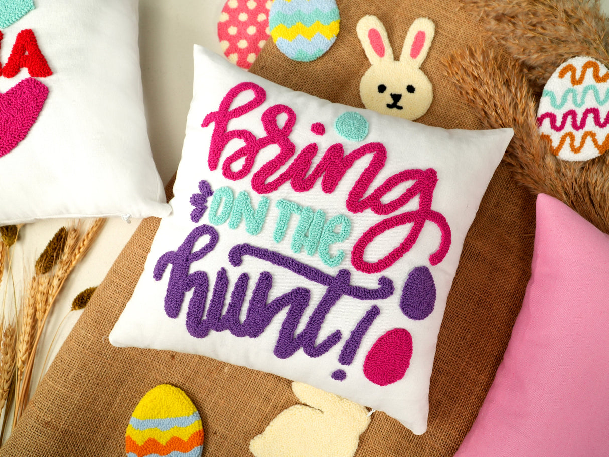 Personalized Embroidery Easter Egg Name Pillow, Bunny Spring Pillow, 1 st Easter Gift, Easter Decorations, Easter Scavenger Hunt, Gift Idea - Arria Home