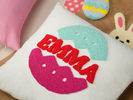 Personalized Embroidery Easter Egg Name Pillow, Bunny Spring Pillow, 1 st Easter Gift, Easter Decorations, Easter Scavenger Hunt, Gift Idea - Arria Home