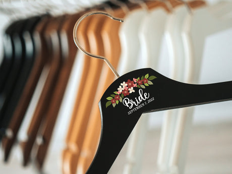 Custom Bridal Party Hangers, Bridesmaid Hangers, Personalized Bridal Party Robe Hanger, Bridal Party Gifts, Bridal Shower Dress Hangers - Arria Home