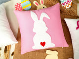 Personalized Bunny Punch Needle Pillow, Easter Rabbit, Spring Decorations, Easter Eggs, Happy Easter Gift Idea,Custom Embroidered Bunny Gift - Arria Home