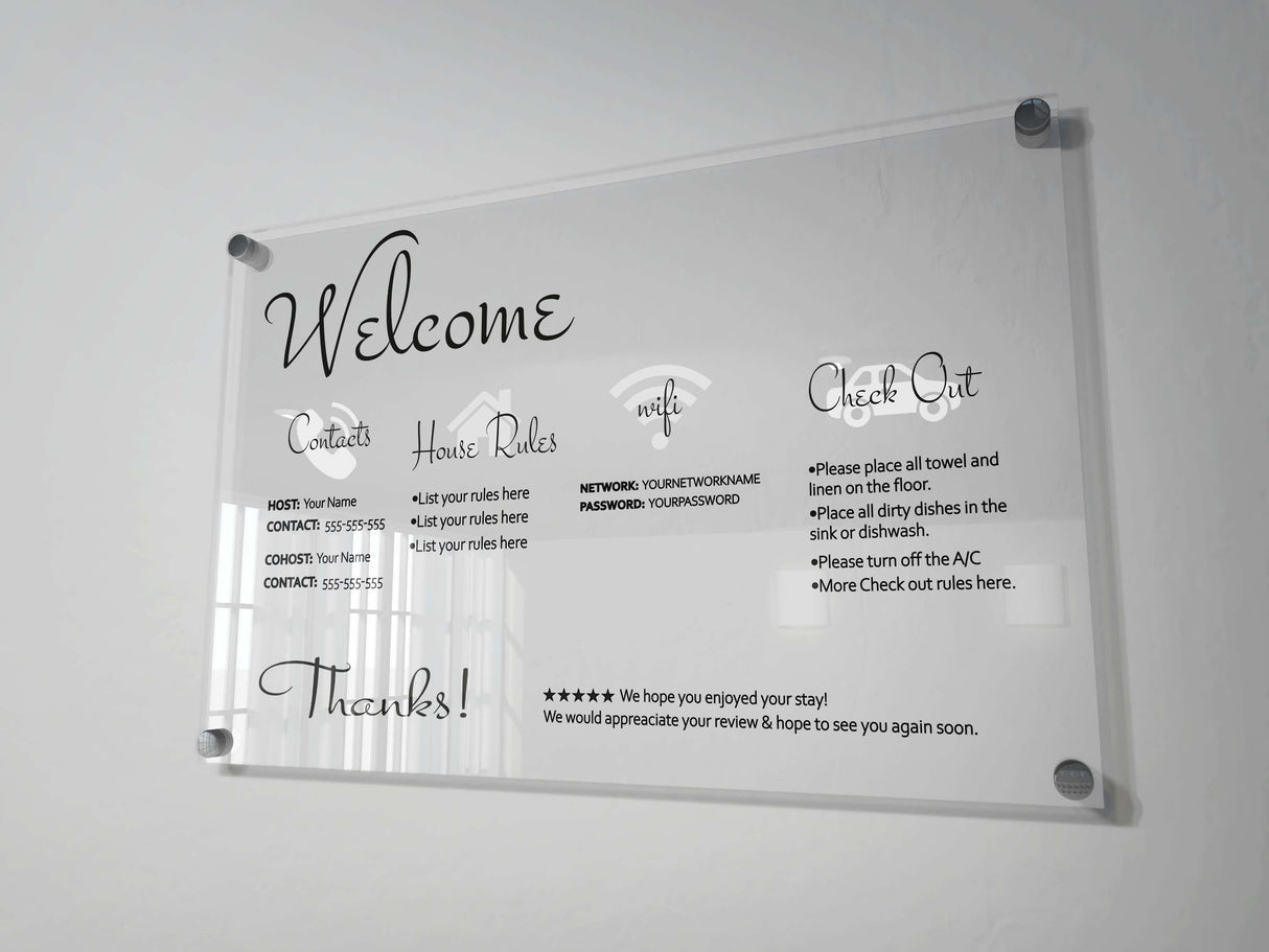 AirBnb Guest Arrival Welcome Sign, AirBnb House Rules, Guest Welcome Book, Sort Term Rental Welcome Sign, Beach House Guide, AirBnb Hosts - Arria Home