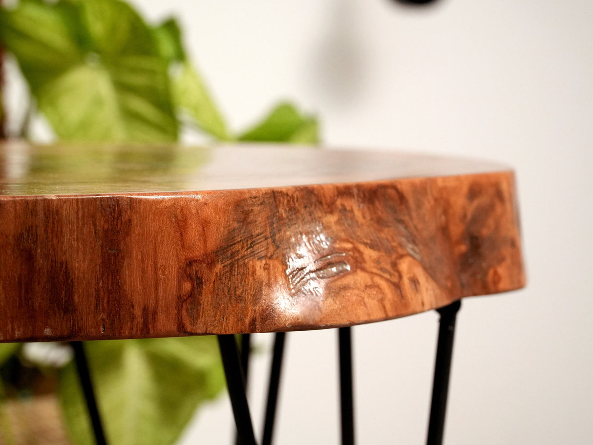 Custom Walnut Live Edge Coffee Table, Solid Wood Table, Round Coffee Table, Wooden Side Table, Rustic Furniture, Unique Mid Century Modern - Arria Home