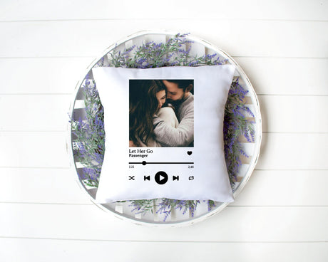 Music Album Personalized Song Pillow, Custom Photo Album Cover Throw Pillow, Anniversary Gift, Engagement Couple Gift, Personalized Gift - Arria Home