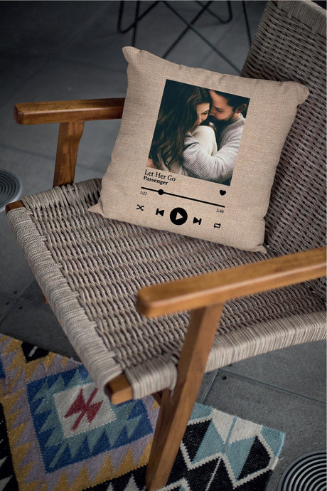 Music Album Personalized Song Pillow, Custom Photo Album Cover Throw Pillow, Anniversary Gift, Engagement Couple Gift, Personalized Gift - Arria Home