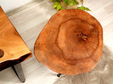 Custom Walnut Live Edge Coffee Table, Solid Wood Table, Round Coffee Table, Wooden Side Table, Rustic Furniture, Unique Mid Century Modern - Arria Home