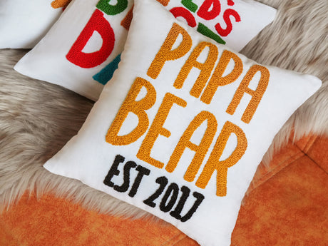 Personalized Dad Fathers Day Gift Pillows, Custom gift for Dad, Embroidery Dad Pillow, Dad Birthday Gift, Gift for Him, Personalized Gift - Arria Home