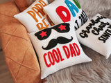 Fathers Day Embroidery Pillows, Gift for Dad, Papa Gift Idea, Custom Throw Pillow, Personalized Dad Pillow, Funny Fathers Day, Gift for Him - Arria Home