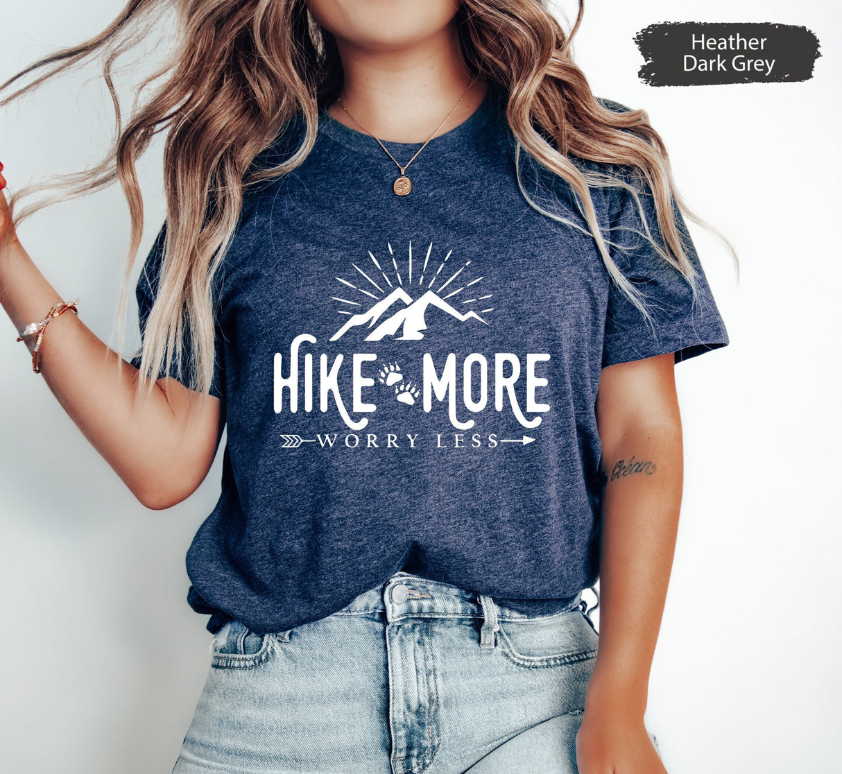 Hike More Worry Less Shirt, Hiking Shirt For Women, Hiking T Shirt, Mountain Shirt, Mountains Shirt, Nature Shirt, Gift For Hiker