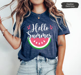 Hello Summer Watermelon Shirt, Hello Summer Shirt, Summer Shirt, Summer Vibes Shirt, Summer Vacation Shirt, Watermelon Shirt, Summer Vibes