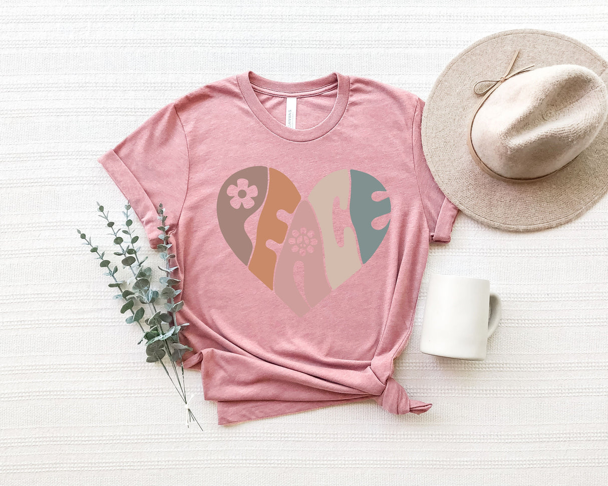 Peace Shirt, Vintage Peace T Shirt, Peace Heart Shirt, Groovy Peace Shirt, Groovy Shirt, Equality Shirt, Peace Floral Shirt, Peace T Shirt