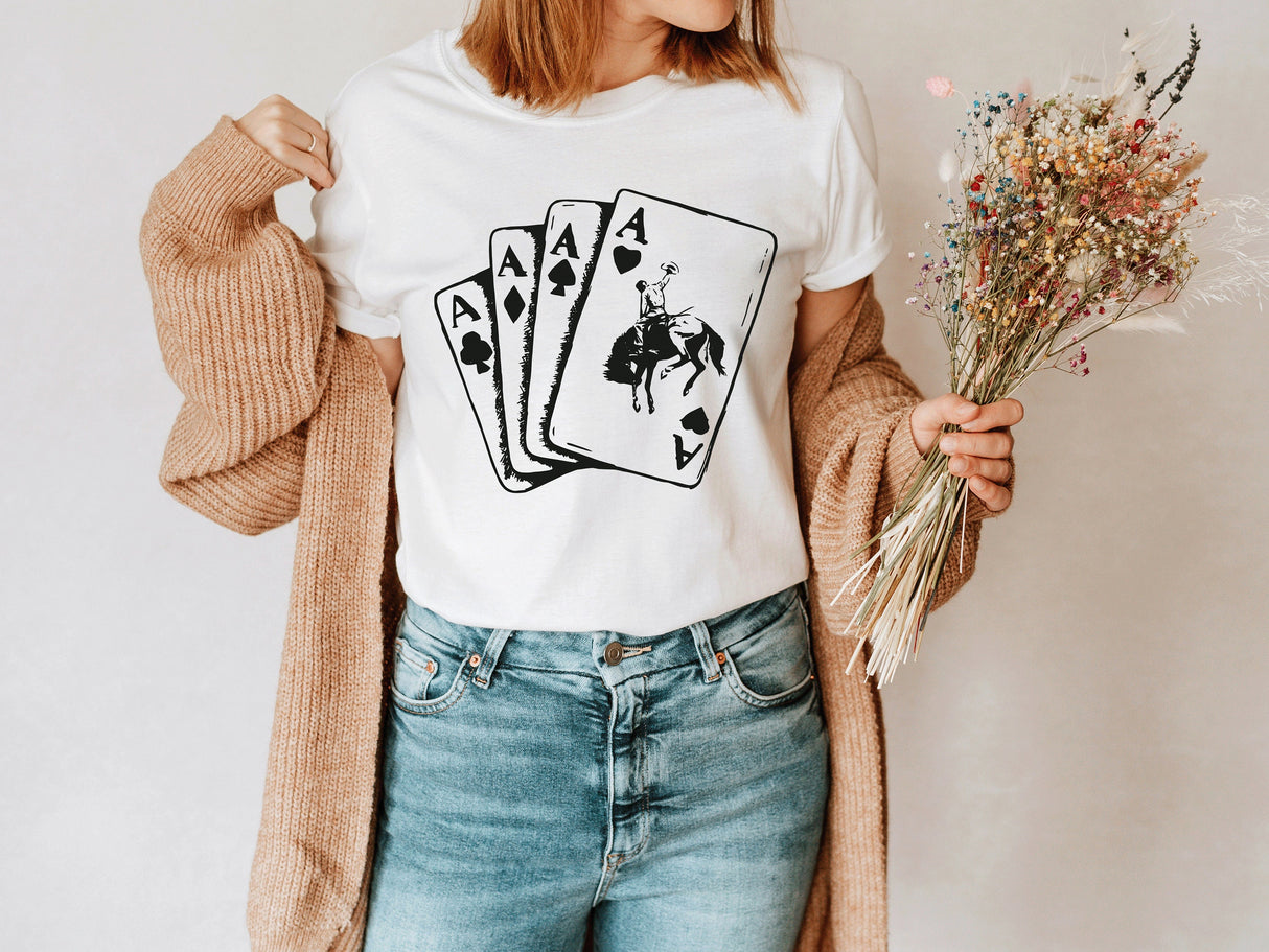 Western Shirt, Rodeo Shirt, Cowboy Shirt, Ace Card Cowboy Shirt, Playing Card Shirt, Country Girl Shirt, Country Shirt, Cowgirl Shirt