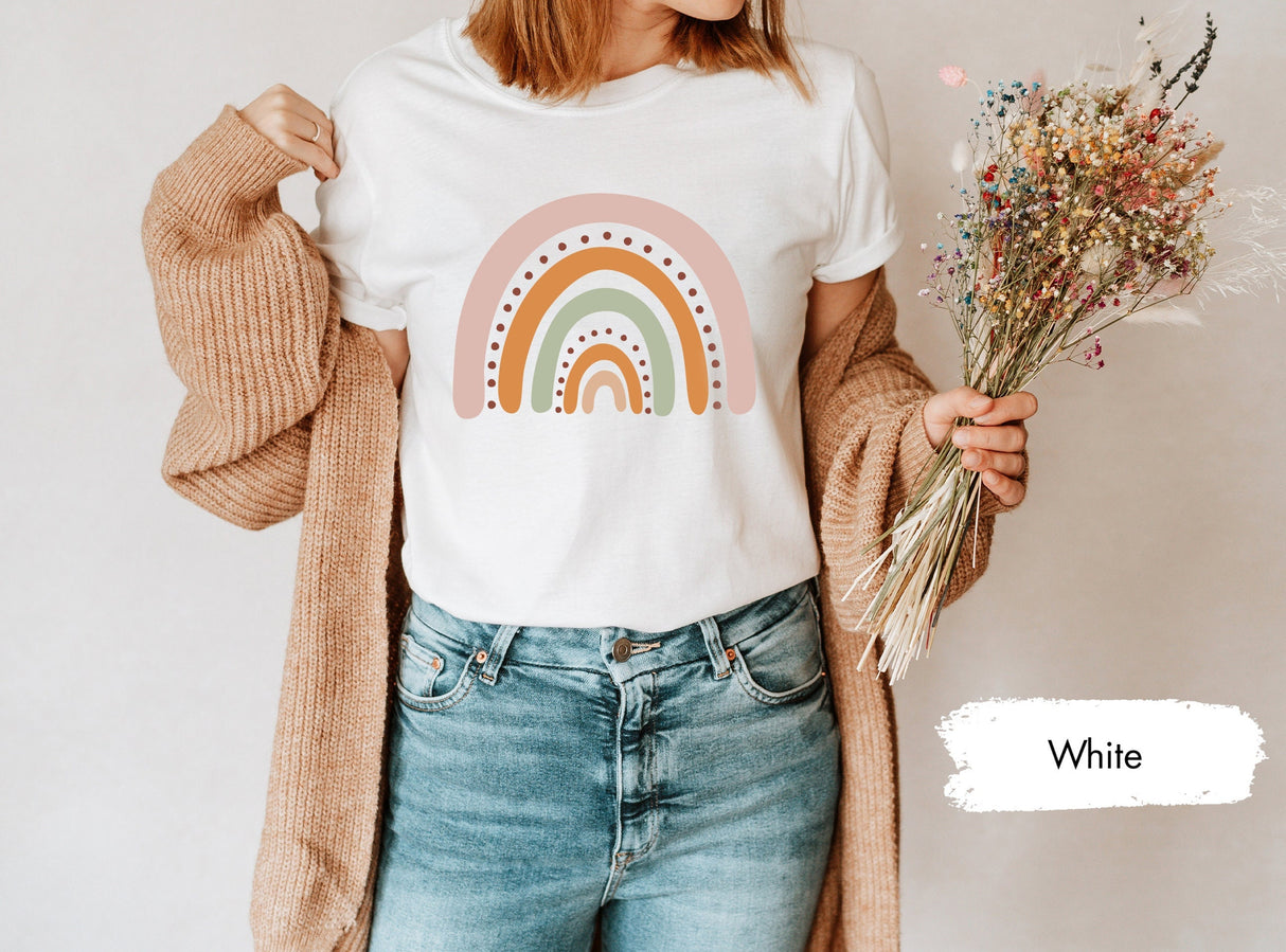 Boho Shirt For Women, Boho Rainbow Shirt, BohoTShirt, Vintage Rainbow Shirt, Womens Shirt, Rainbow Shirt, Boho Graphic Tee, Hippie Shirt