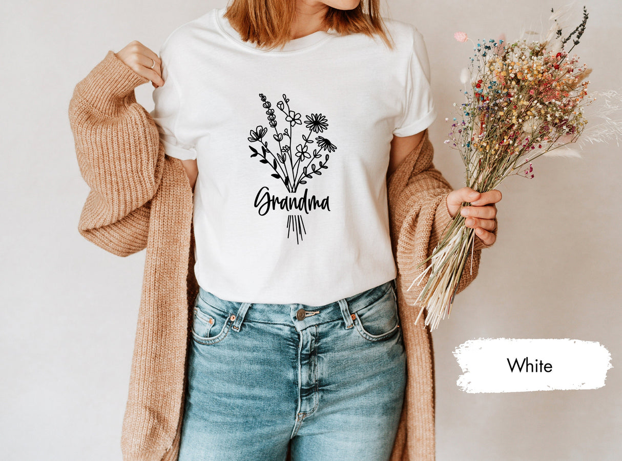 Grandma Flower Shirt, Grandma Shirt, Grandma Gift, Gift For Grandma, Nana Shirt, Nana Gift, Grandmother Shirt, Gigi Shirt, Grandma TShirt