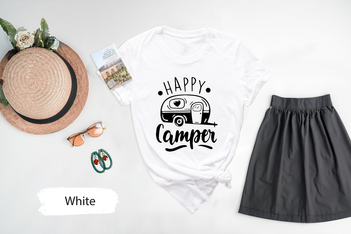 Happy Camper Shirt, Camping Shirt, Camping TShirt, Adventure Shirt, Wanderlust TShirt, Camper Shirt, Camping T Shirt, Gift For Camper