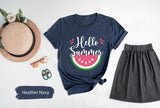 Hello Summer Watermelon Shirt, Hello Summer Shirt, Summer Shirt, Summer Vibes Shirt, Summer Vacation Shirt, Watermelon Shirt, Summer Vibes