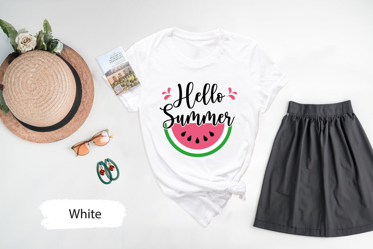 Hello Summer Watermelon Shirt, Hello Summer Shirt, Summer Shirt, Summer Vibes Shirt, Summer Vacation Shirt, Watermelon Shirt, Summer Vibes