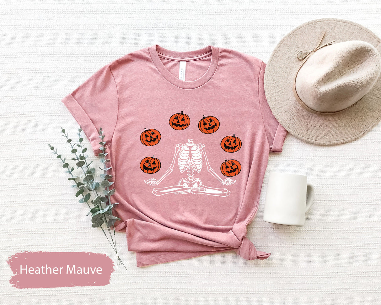 Pumpkin Halloween Shirt, Skeleton Halloween Shirt, Pumpkin Shirt, Fall Shirt for Women, Thanksgiving Shirt, Spooky Ghost Shirt, Spooky Shirt